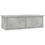 vidaXL Стенен рафт с чекмеджета, бетонно сив, 60x26x18,5 см, ПДЧ(SKU:800589
