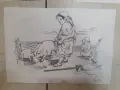 Стари рисунки подписани Илия Бешков,карикатура,илюстрация,стара картина,рисунка, снимка 5