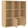 vidaXL Шкаф библиотека, дъб сонома, 98x30x98 см, инженерно дърво, снимка 7