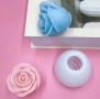 3D полуразцъфнала роза силиконов молд форма свещи гипс сапун смола фондан декорация торта , снимка 2