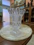 Красива антикварна френска кристална ваза със столче, снимка 6