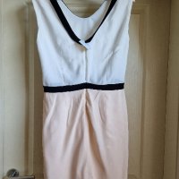 Нова рокля бяло прасковено с якичка, снимка 1 - Рокли - 42388556
