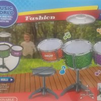 Детски барабани със столче и чинели - Fashion Drums, снимка 1 - Музикални играчки - 41454358