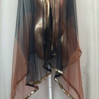 Голям прозрачен  шал / парео / с златисти пайети в преливащи цветове , снимка 4 - Бански костюми - 41766276