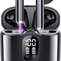 Безжични слушалки Aptkdoe, Bluetooth 5.3 – черни IS07, снимка 1 - Безжични слушалки - 42282987