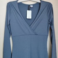 Нова сиво-синя рокля с цепка, снимка 2 - Рокли - 44201768