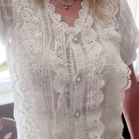 Дамска блуза с дантела, снимка 2 - Ризи - 41565421