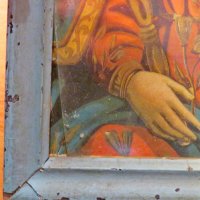 Старинна икона Света Богородица с Младенеца, Богородица - 19 век - за здраве и благополучие - солидн, снимка 6 - Икони - 39120554