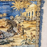 Античен плюшен килим, Османски Мотиви-Персия, снимка 7 - Антикварни и старинни предмети - 39568997