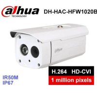 Dahua 1MP 720P DH-HAC-HFW1020B HD-CVI Камера IP67 Водоустойчивост Smart IR 50M Метра Нощно Виждане, снимка 1 - HD камери - 41540180