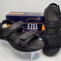 Мъжки сандали от естествена кожа с гъвкава подметка модел: H008-1 black, снимка 1 - Мъжки сандали - 40979129
