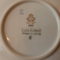 Немски порцеланови чинийки за масло кобалт 3 бр 1960 г чинии чиния, снимка 7 - Чинии - 44462605