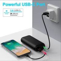 Външна батерия 10000 mAh,лека и компактна,QC type-C/USB A/micro USB,универсална съвместимост, снимка 1 - Външни батерии - 41591522