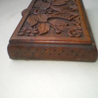 Дърворезба Стара кутия за дрънкулки ръчно направета , снимка 3 - Антикварни и старинни предмети - 41837677