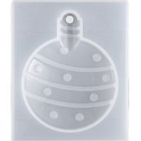 Голяма Коледна топка с декор силиконов молд форма фондан шоколад смола, снимка 1 - Форми - 34504421
