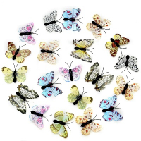 12 микс малки цветни едноцветни пеперуди pvc за украса декорация, снимка 9 - Други - 33551041