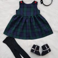 Детска карирана рокля 9-12 месеца, снимка 16 - Бебешки рокли - 42532178