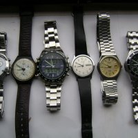 Продавам 6 броя кварцови часовника Swatch,Orient,Timex,TCM,Beryl, снимка 1 - Мъжки - 41715600