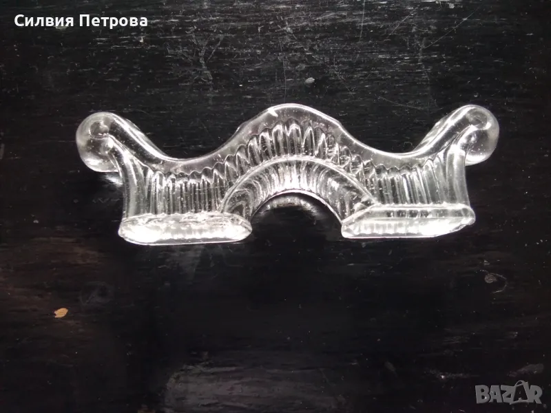 Ретро френски стъклени поставки за прибори 7 бр. от втората половина на 19 век, снимка 1