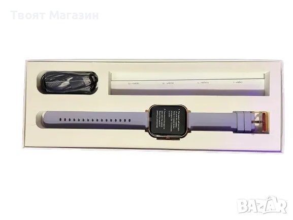 Смарт часовник за жени, 1,85" сензорен екран, Bluetooth повикване, известия, водоустойчив за Android, снимка 1