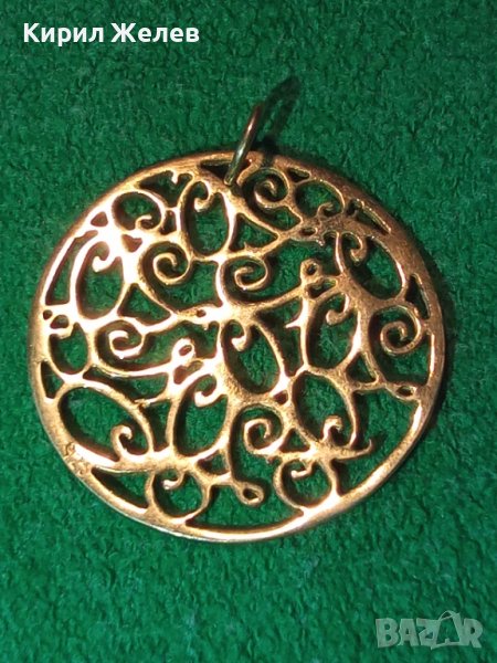 ВЕЛИКОЛЕПЕН СРЕБЪРЕН с ДЕБЕЛА РЕАЛНА ПОЗЛАТА ФЛОРАЛЕН АРТ МЕДАЛЬОН СРЕБРО 925 АЖУРНА ИЗРАБОТКА 27628, снимка 1