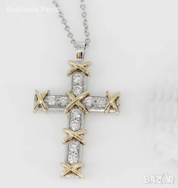 Tiffany & Co Schlumberger оригинално колие кръст, снимка 1