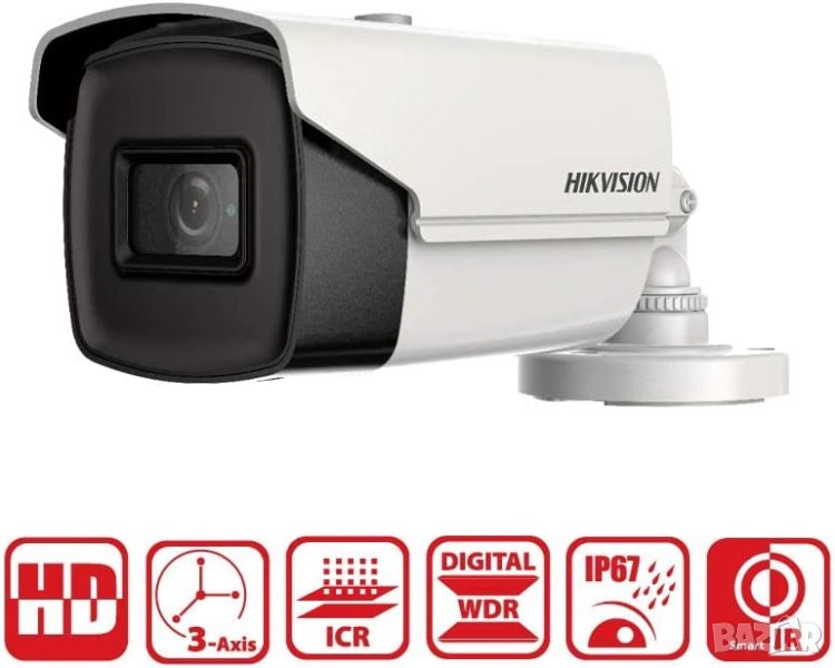 Hikvision-C DS-2CE16H0T-ITE 5MPx HD-TVI HDTVI IR EXIR Нощно Виждане Водоустойчива Коакситрон Камера, снимка 1