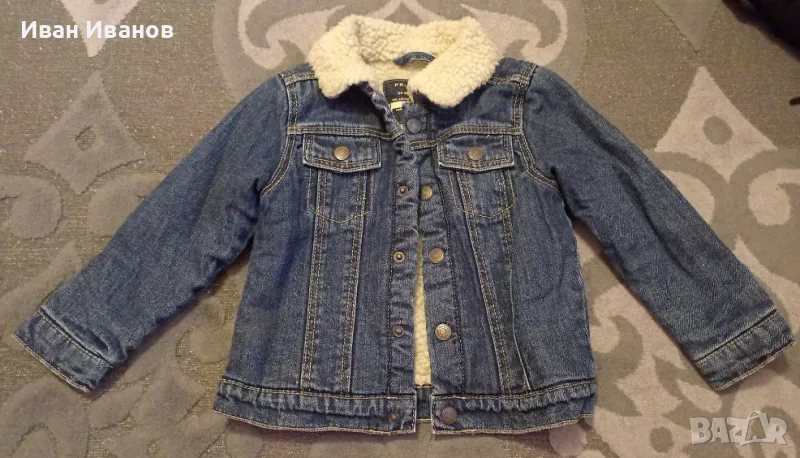 Оригинално детско дънково зимно яке Primark - размер 98, снимка 1