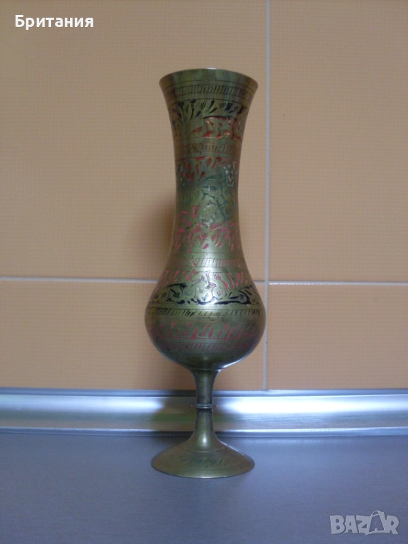 Бронзова ваза с маркировка., снимка 1