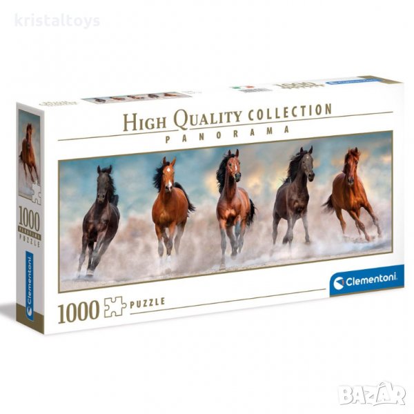 Пъзел 1000 части Коне Panorama Horses Клементони Clementoni 39607, снимка 1