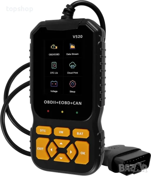 НОВ Професионален автомобилен диагностичен кодочетец V520 Full OBD2 EOBD, снимка 1