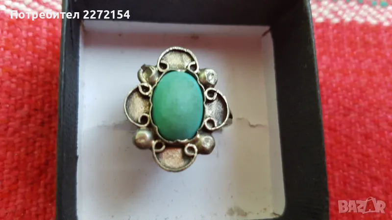 Сребърен пръстен с камък, снимка 1