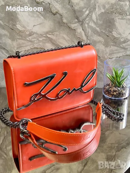 Karl Lagerfeld оранжева дамска чанта , снимка 1