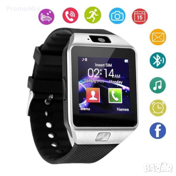 Смарт часовник с карта Ledvin Smart Watch DZ09 камера Sim карта bluetooth , снимка 1