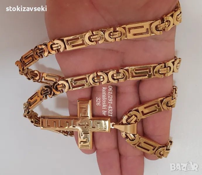 Мъжки тежък масивен ланец и кръст , снимка 1