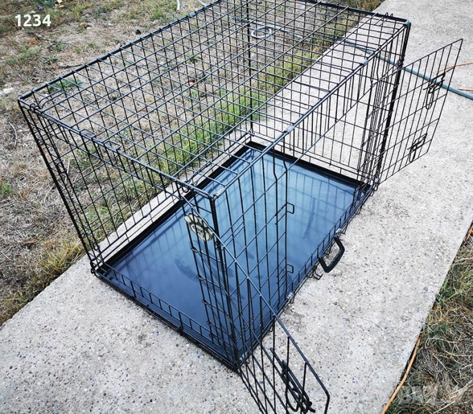 транспортна клетка метална сгъваема 90x60x65см за куче, стационар, снимка 1