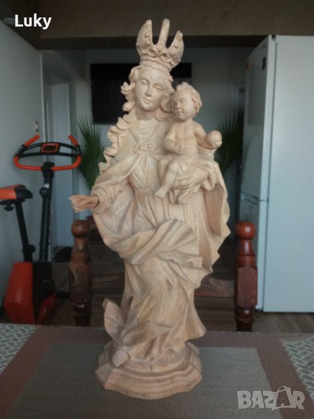 Уникално с изработката си старинно,произведение на изкуството.Дърворезба., снимка 1