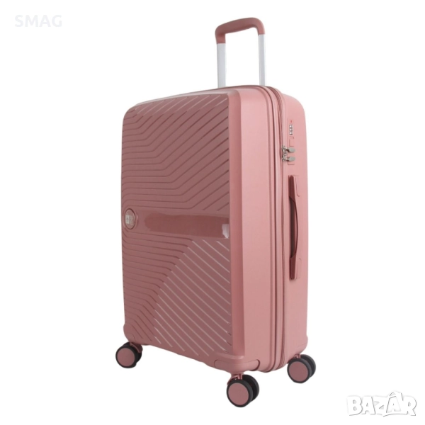 Куфар с колелца 58л, розов_1233329, снимка 1