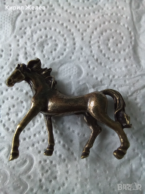Бронзова фигурка на кон малка 52497, снимка 1