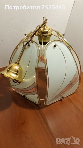 Абажур (Полилей) метален с 5 стъкла и Нова LED крушка Е27, снимка 1