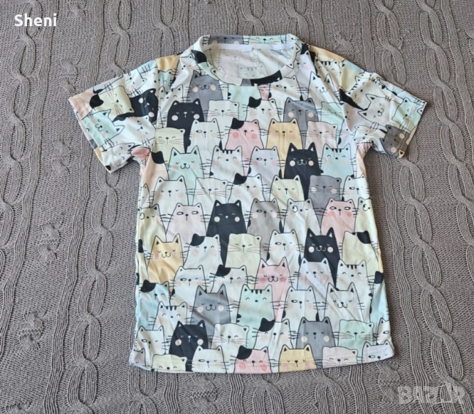 Нова дамска тениска на котки, размер М, снимка 1