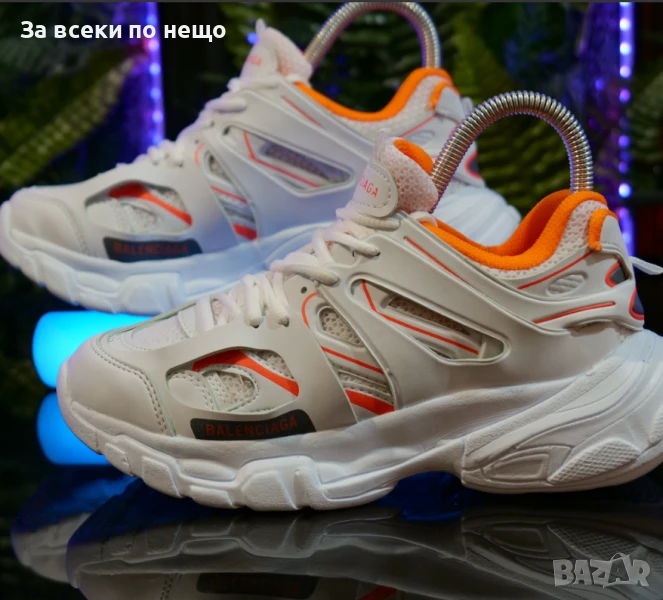 Balenciaga Track Дамски Маратонки👟Дамски Спортни Обувки Бяло И Оранжево Код SM-70, снимка 1