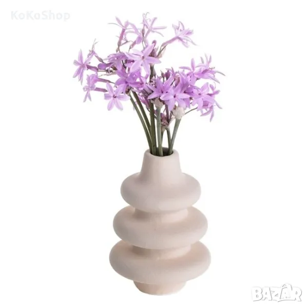 Ваза-Ø6.7x10 см./бяла ваза/бяла керамична ваза, снимка 1