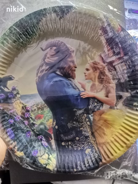 Красавицата и звяра Игрални 10 бр големи парти чинии чинийки, снимка 1