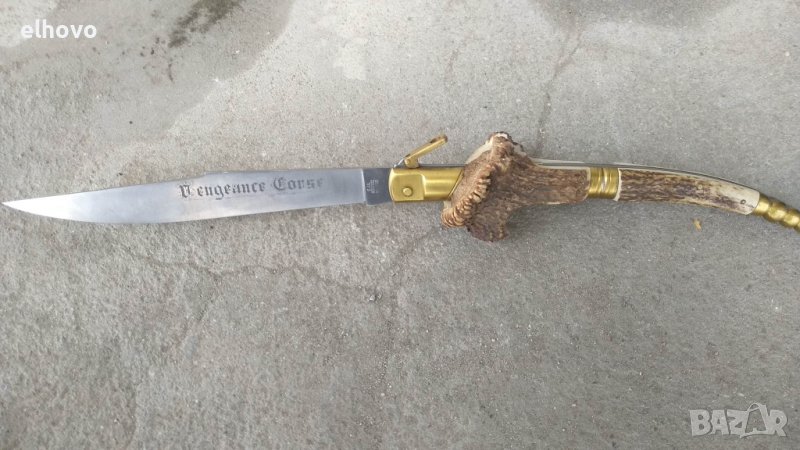 Масивен ловен нож C.JUL HERBERTZ с дръжка от еленов рог, снимка 1