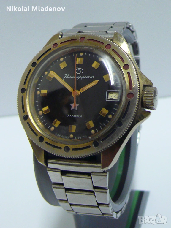 Съветски ВОСТОК КОМАНДИРСКИ Мъжки ръчен часовник, работещ, снимка 1