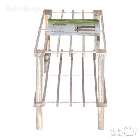 Дървена етажерка за обувки-74х29х26 см. /етажерка за обувки цвят бял бор, снимка 3 - Етажерки - 50760144