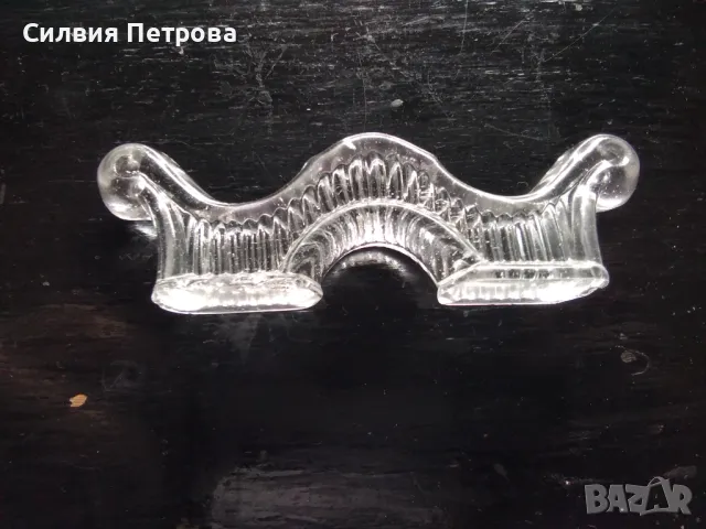 Ретро френски стъклени поставки за прибори 7 бр. от втората половина на 19 век