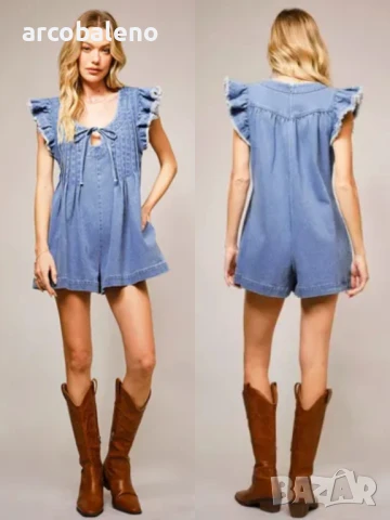 Дамски дънков гащеризон 