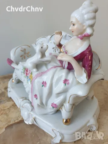 2бр Leonardo Uniart статуетки 20-26см/ЛЕОНАРДО японска порцеланова фигура/дама с кученце/рибарка, снимка 2 - Статуетки - 46924889